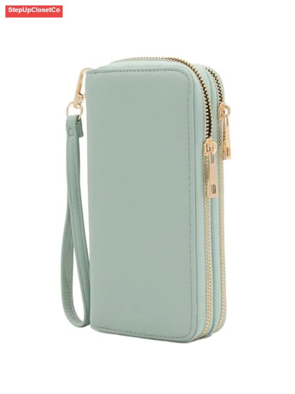 Wristlet Wallet Cell Phone PU Leather Detachable Strap